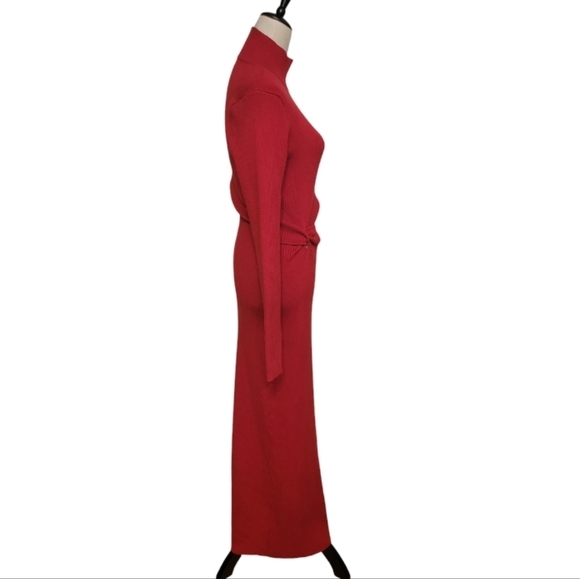NWT Rachel Roy Raspberry Red Long Sweater Dress Size XL - Picture 4 of 6